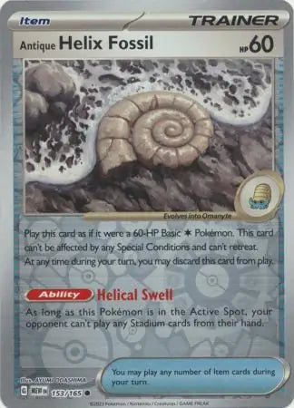 Antique Helix Fossil 153/165 (SV: Scarlet & Violet 151)  - Reverse Holofoil