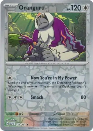 Oranguru 156/191 (SV08: Surging Sparks)  - Reverse Holofoil