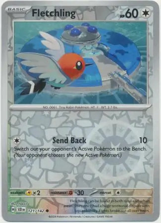 Fletchling 121/142 (SV07: Stellar Crown)  - Reverse Holofoil