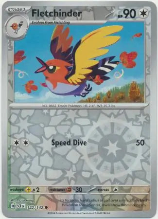 Fletchinder 122/142 (SV07: Stellar Crown)  - Reverse Holofoil