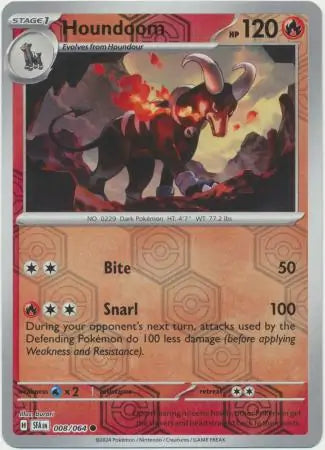Houndoom 008/064 (SV: Shrouded Fable)  - Reverse Holofoil