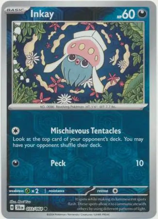 Inkay 033/064 (SV: Shrouded Fable)  - Reverse Holofoil