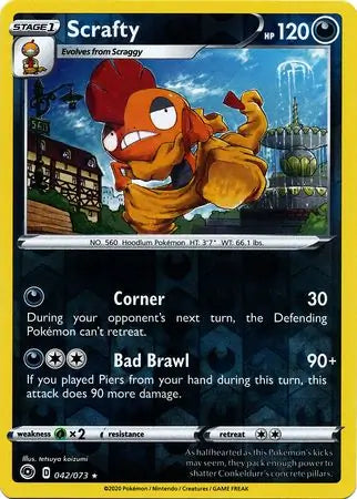 Scrafty 42/73 (Champion's Path)  - Reverse Holofoil