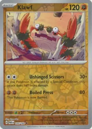 Klawf 105/182 (SV04: Paradox Rift)  - Reverse Holofoil