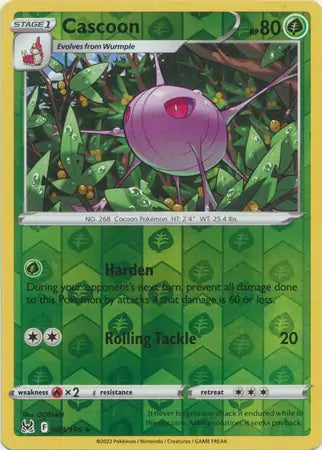 Cascoon 009/196 (SWSH11: Lost Origin)  - Reverse Holofoil