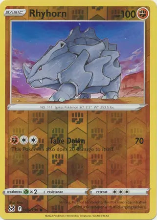 Rhyhorn 089/196 (SWSH11: Lost Origin)  - Reverse Holofoil