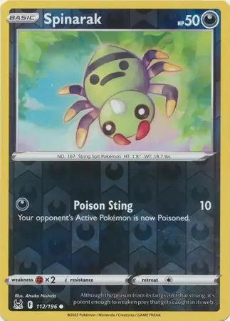 Spinarak 112/196 (SWSH11: Lost Origin)  - Reverse Holofoil