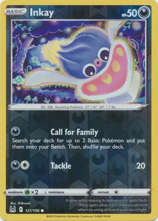 Inkay 121/196 (SWSH11: Lost Origin)  - Reverse Holofoil