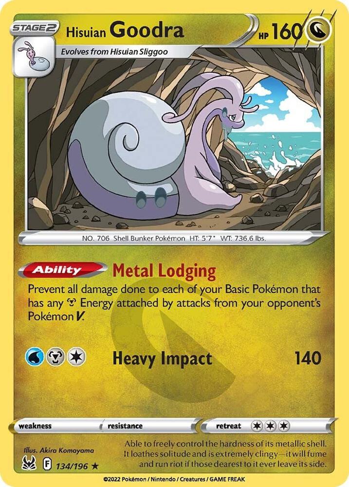Hisuian Goodra 134/196 (SWSH11: Lost Origin)  - Holofoil
