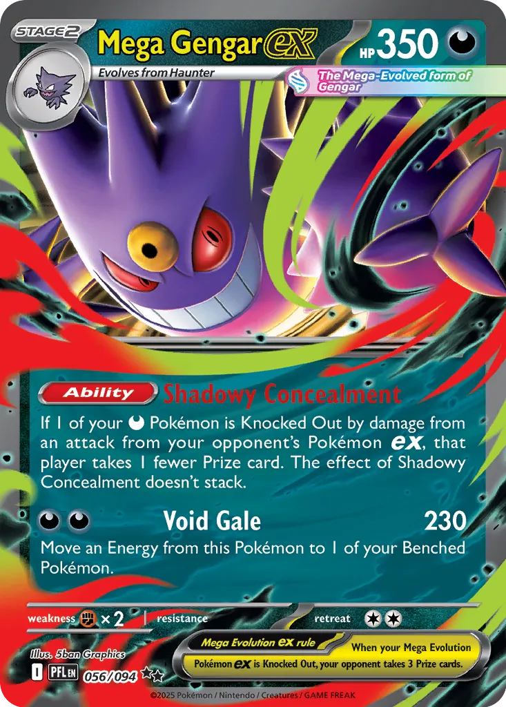 Mega Gengar ex 056/094 (ME02: Phantasmal Flames)  - Holofoil
