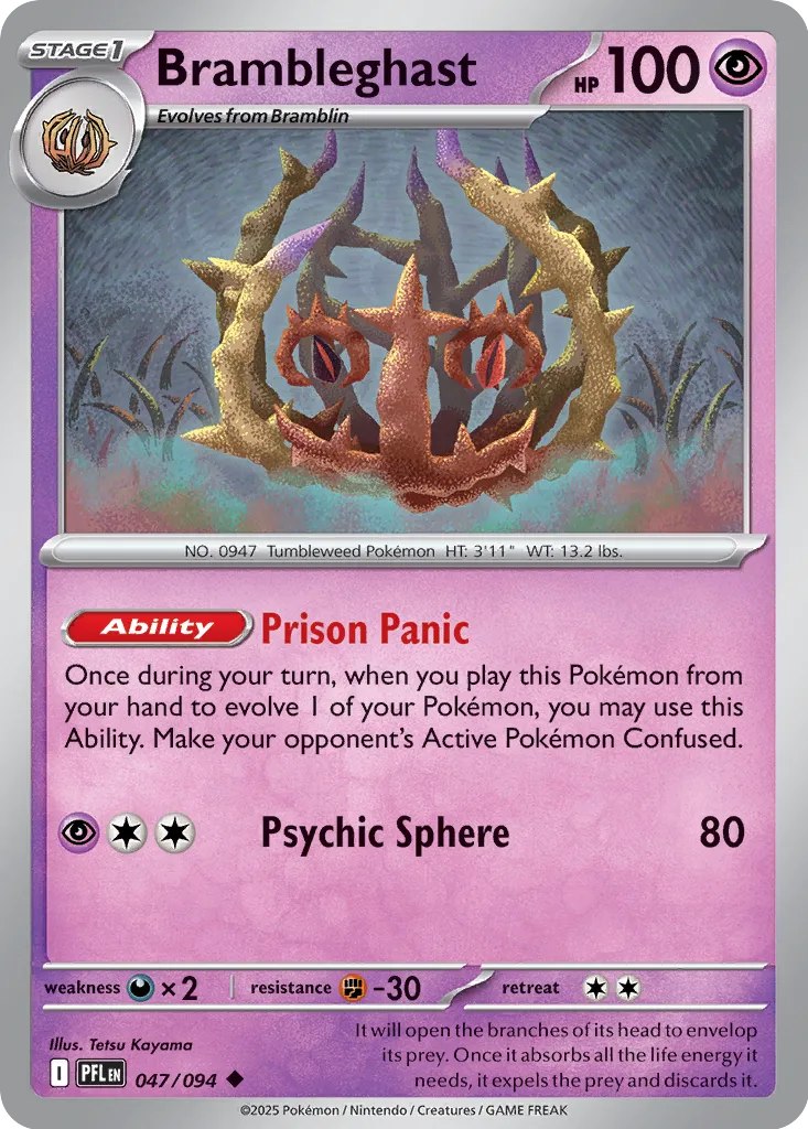 Brambleghast 047/094 (ME02: Phantasmal Flames)  - Reverse Holofoil