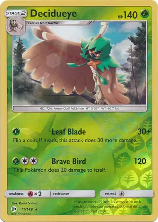 Decidueye 11/149 (SM Base Set)  - Reverse Holofoil