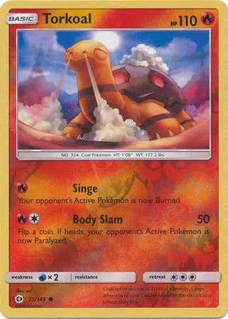 Torkoal 23/149 (SM Base Set)  - Reverse Holofoil