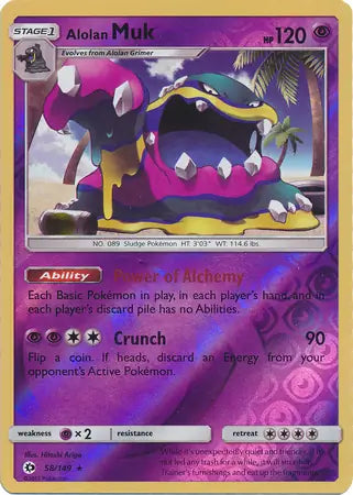 Alolan Muk 58/149 (SM Base Set)  - Reverse Holofoil