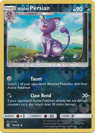 Alolan Persian 79/149 (SM Base Set)  - Reverse Holofoil
