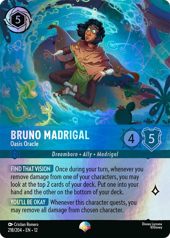 Bruno Madrigal, Oasis Oracle 218/204 (Wilds Unknown)  - Rainbow Foil
