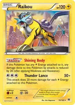 Raikou 55/162 (XY - BREAKthrough)  - Holofoil