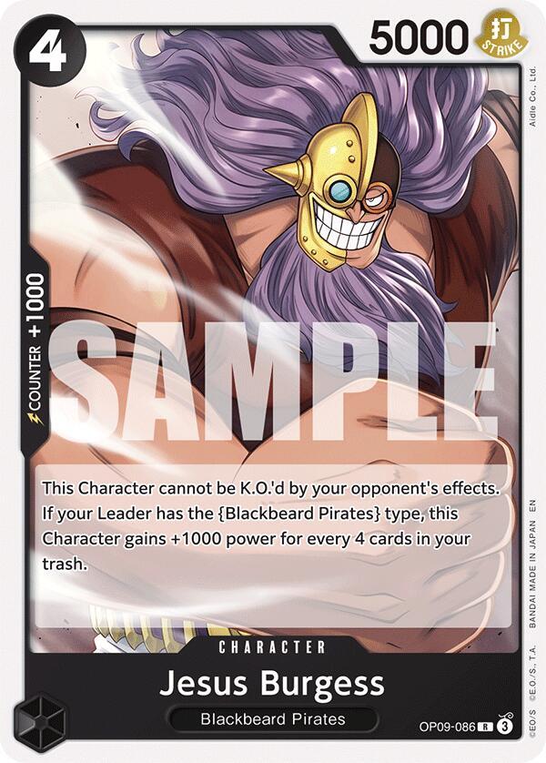 Jesus Burgess (Reprint) OP09-086 (Starter Deck 27: BLACK Marshall.D.Teach) 