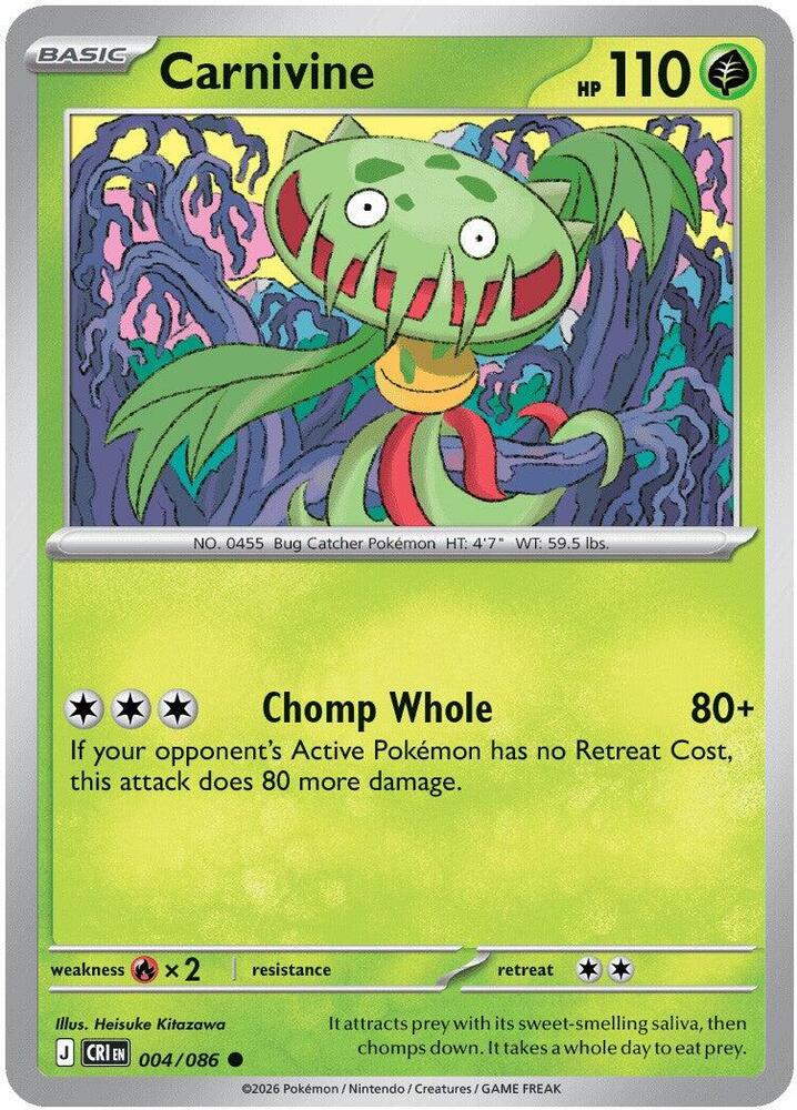 Carnivine 004/086 (ME04: Chaos Rising)  - Reverse Holofoil