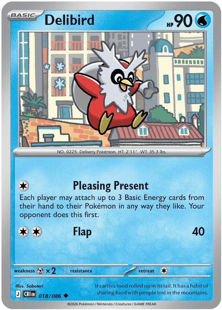Delibird 018/086 (ME04: Chaos Rising)  - Reverse Holofoil