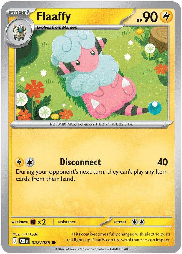 Flaaffy 028/086 (ME04: Chaos Rising)  - Reverse Holofoil