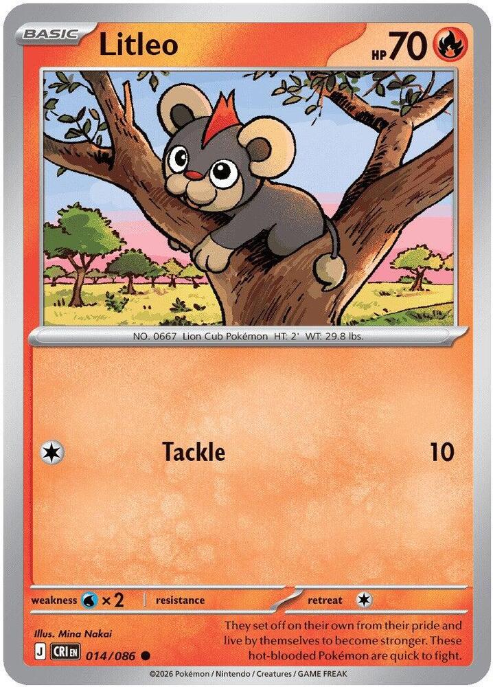 Litleo 014/086 (ME04: Chaos Rising)  - Reverse Holofoil