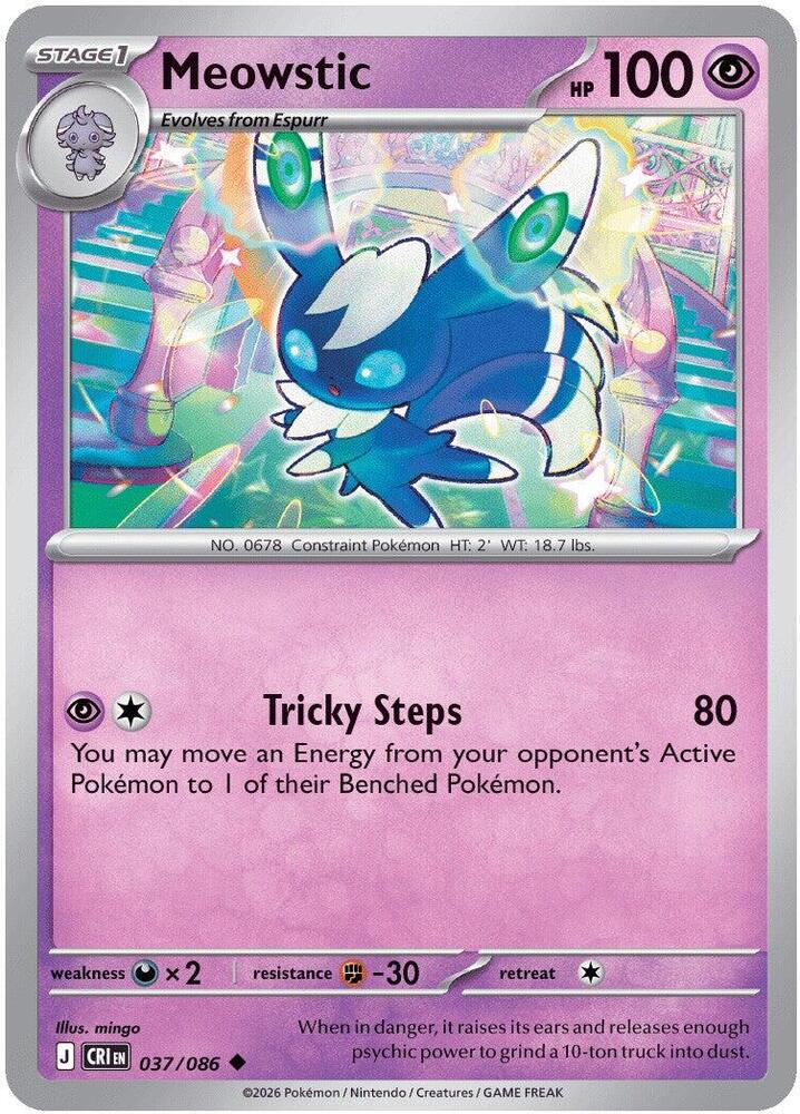 Meowstic 037/086 (ME04: Chaos Rising)  - Reverse Holofoil
