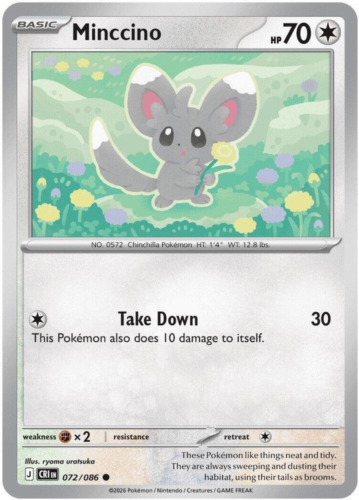 Minccino 072/086 (ME04: Chaos Rising)  - Reverse Holofoil