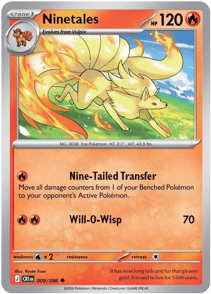 Ninetales 009/086 (ME04: Chaos Rising)  - Reverse Holofoil
