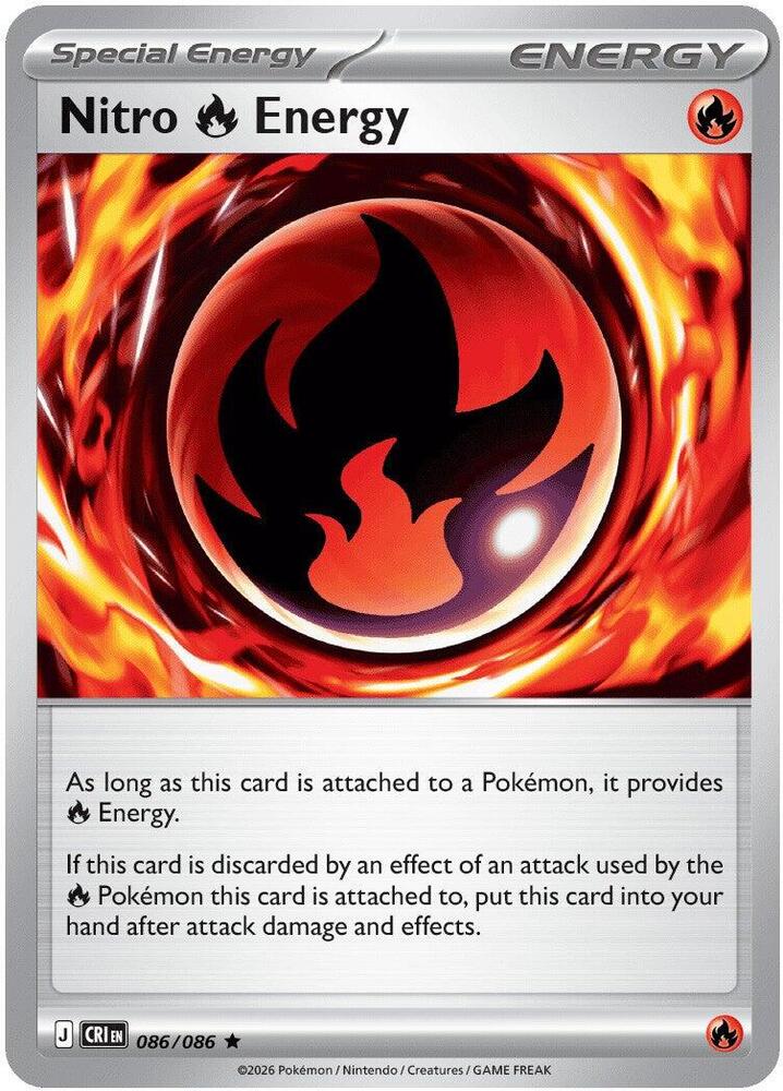 Nitro Fire Energy 086/086 (ME04: Chaos Rising)  - Holofoil