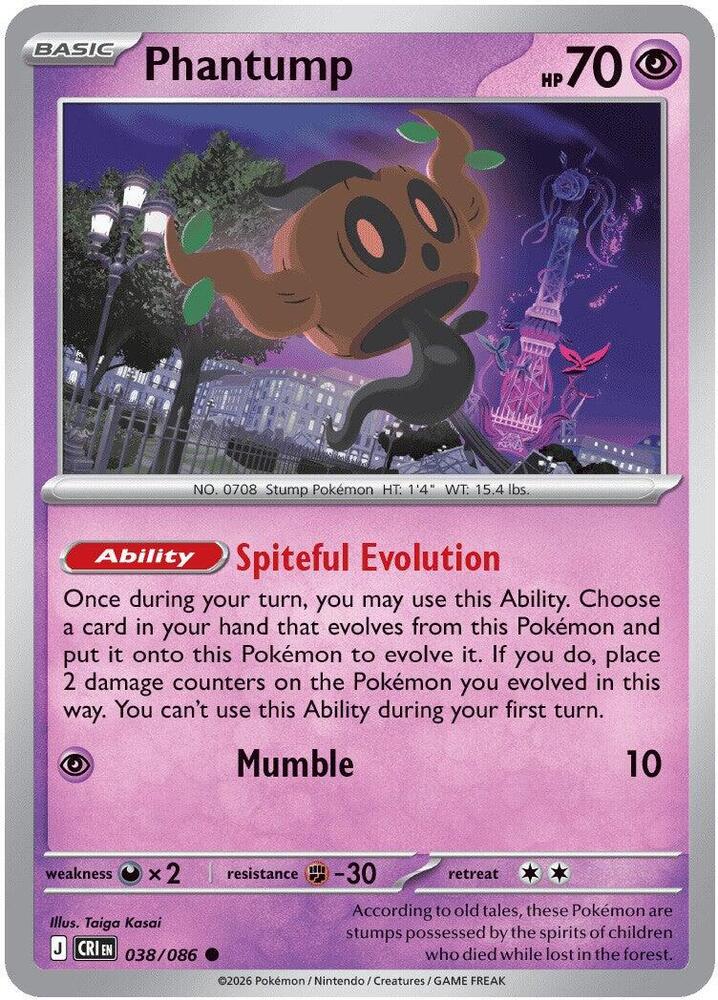 Phantump 038/086 (ME04: Chaos Rising)  - Reverse Holofoil