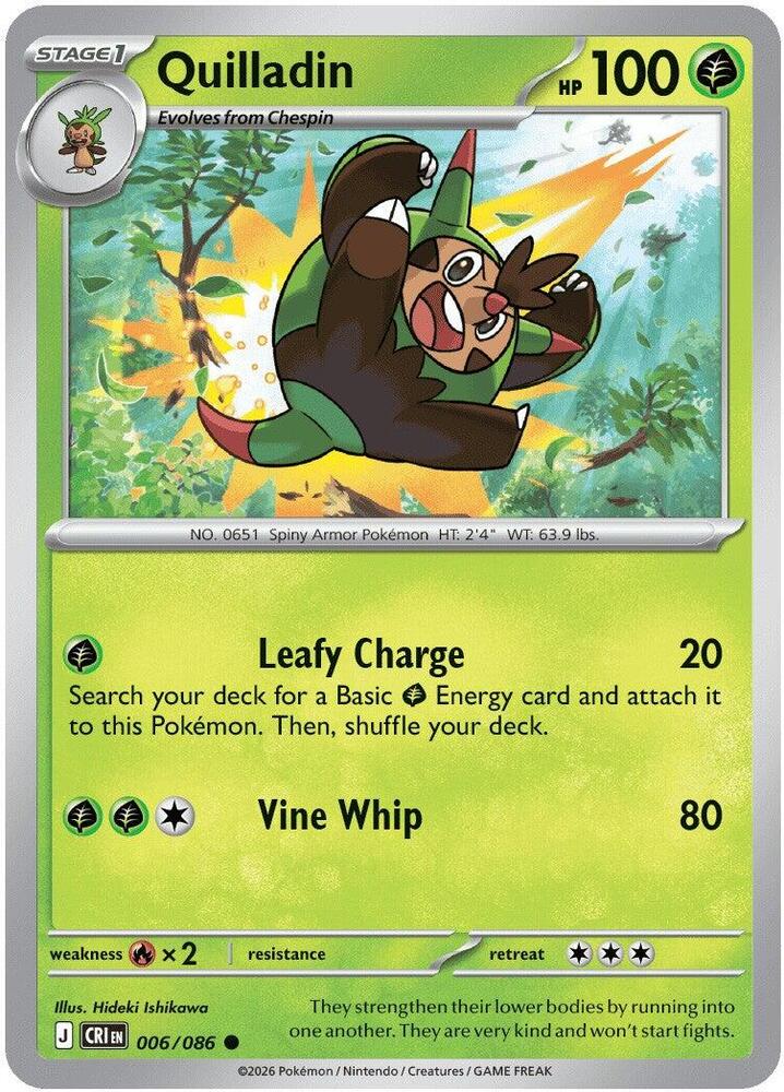 Quilladin 006/086 (ME04: Chaos Rising)  - Reverse Holofoil