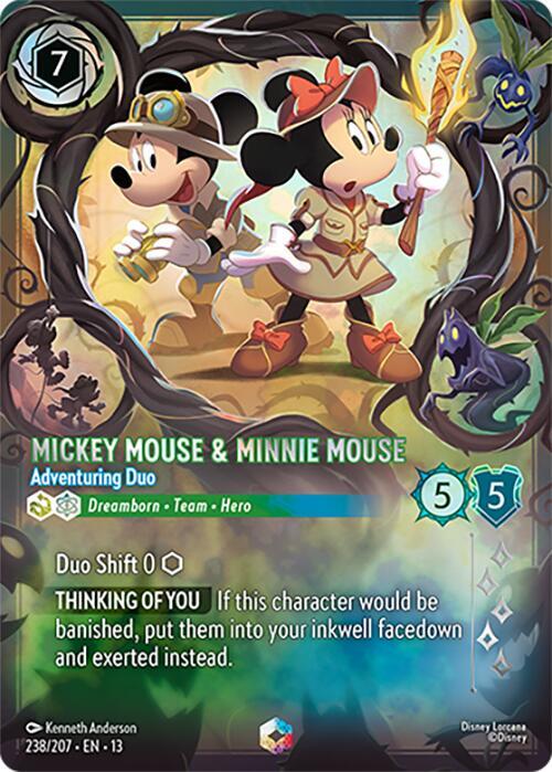 Mickey Mouse and Minnie Mouse, Adventuring Duo 238/204 (Attack of the Vine!)  - Holofoil