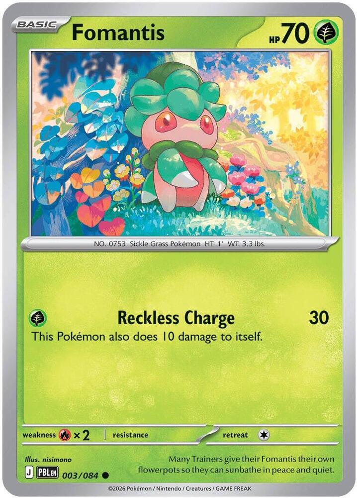 Fomantis 003/084 (ME05: Pitch Black)  - Reverse Holofoil