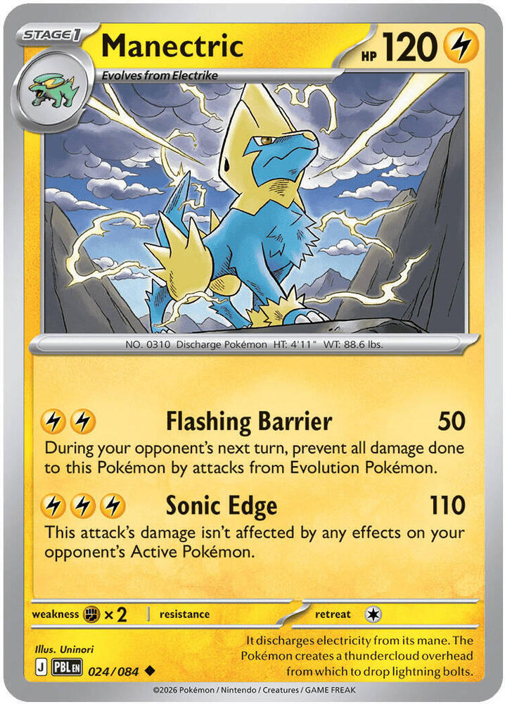 Manectric 024/084 (ME05: Pitch Black)  - Reverse Holofoil