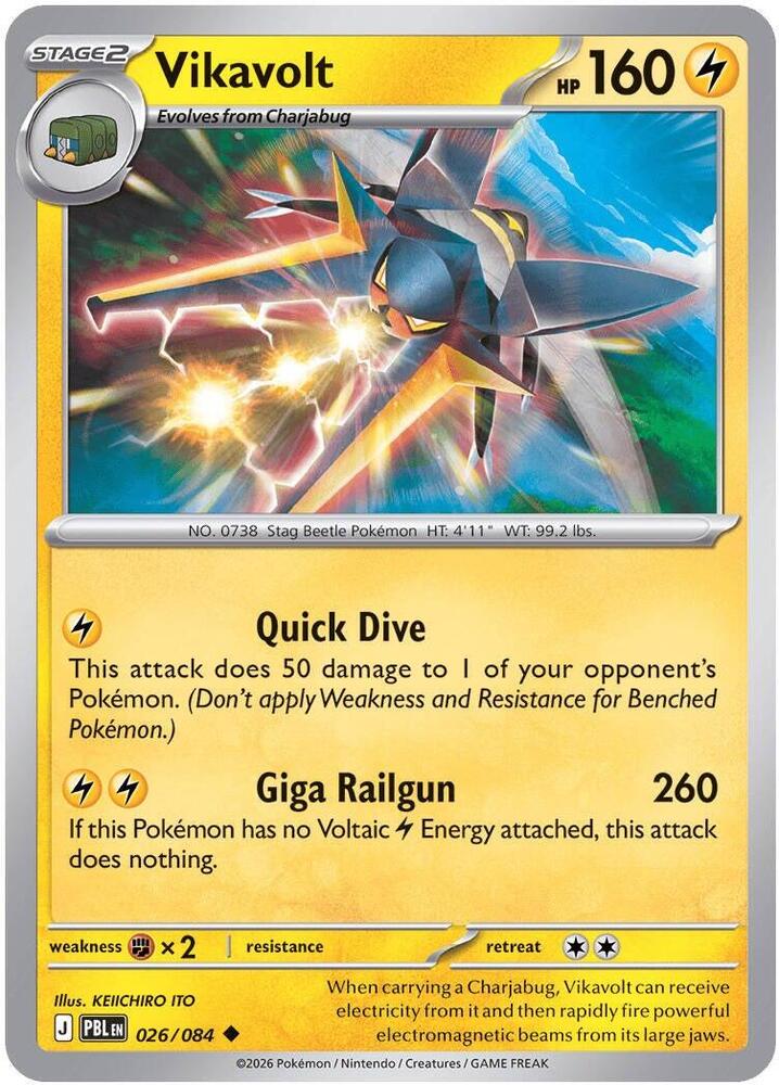 Vikavolt 026/084 (ME05: Pitch Black)  - Reverse Holofoil