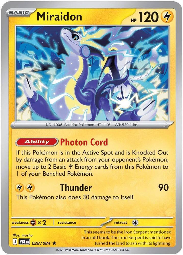 Miraidon 028/084 (ME05: Pitch Black)  - Reverse holo