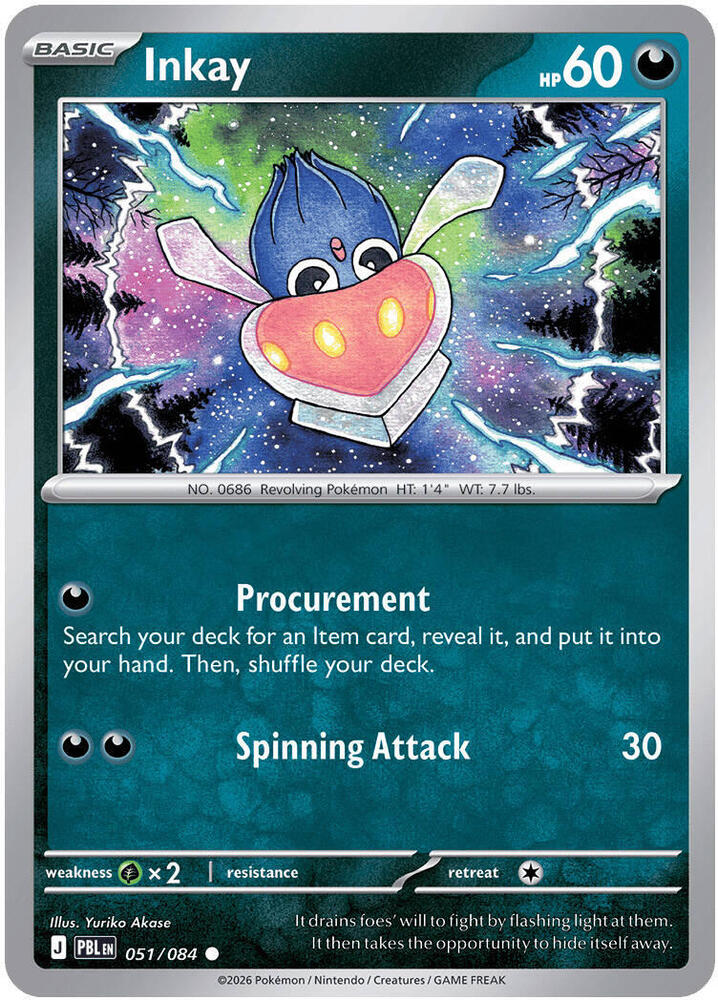 Inkay 051/084 (ME05: Pitch Black)  - Reverse Holofoil