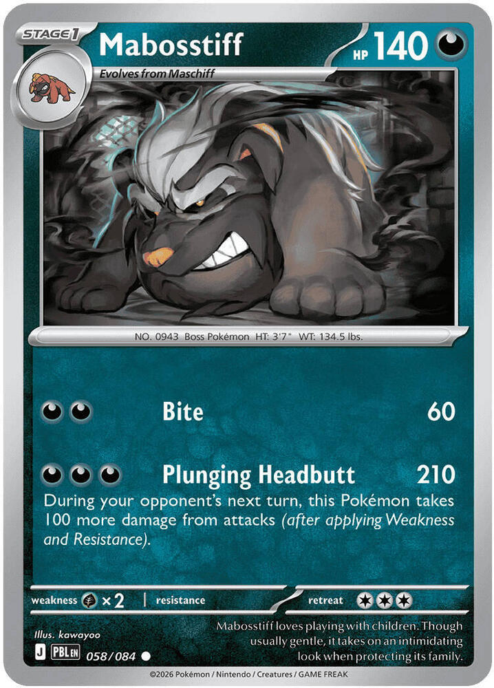 Mabosstiff 058/084 (ME05: Pitch Black)  - Reverse Holofoil