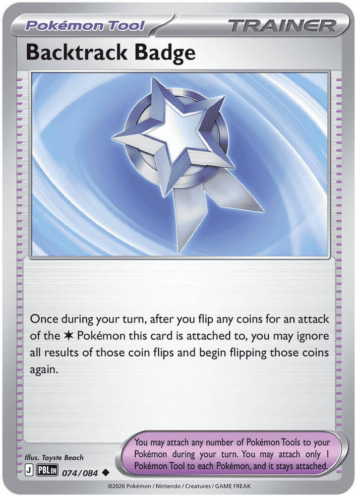 Backtrack Badge 074/084 (ME05: Pitch Black)  - Reverse Holofoil