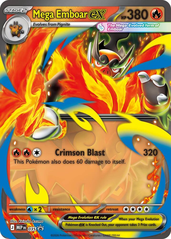 Mega Emboar ex 035 (Jumbo Cards)  - Holofoil
