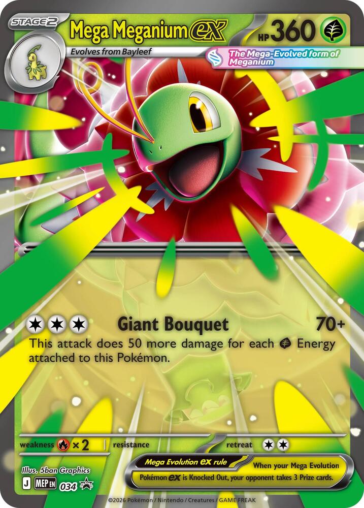 Mega Meganium ex 034 (Jumbo Cards)  - Holofoil