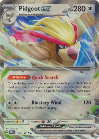 Pidgeot ex - 164/197 - Ultra Rare - Scarlet & Violet: Obsidian Flames