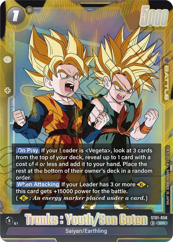 Trunks Youth Son Goten ST01-058 (Story Booster 01)  - Holofoil