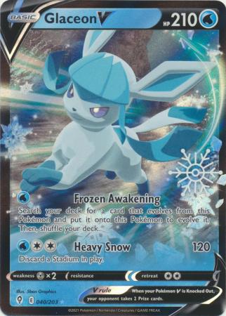 Glaceon V - 040/203 - Pokemon Countdown Calendar Promo - Sword & Shield: Evolving Skies