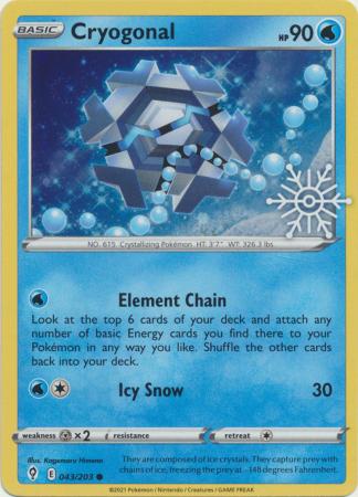 Cryogonal - 043/203 - Pokemon Countdown Calendar Promo - Sword & Shield: Evolving Skies