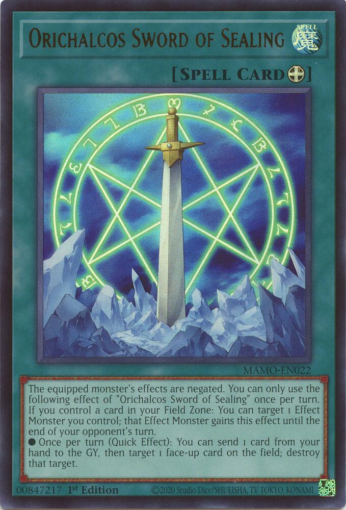 Orichalcos Sword of Sealing MAMO-EN022 (Magnificent Monsters)  - 1st Edition