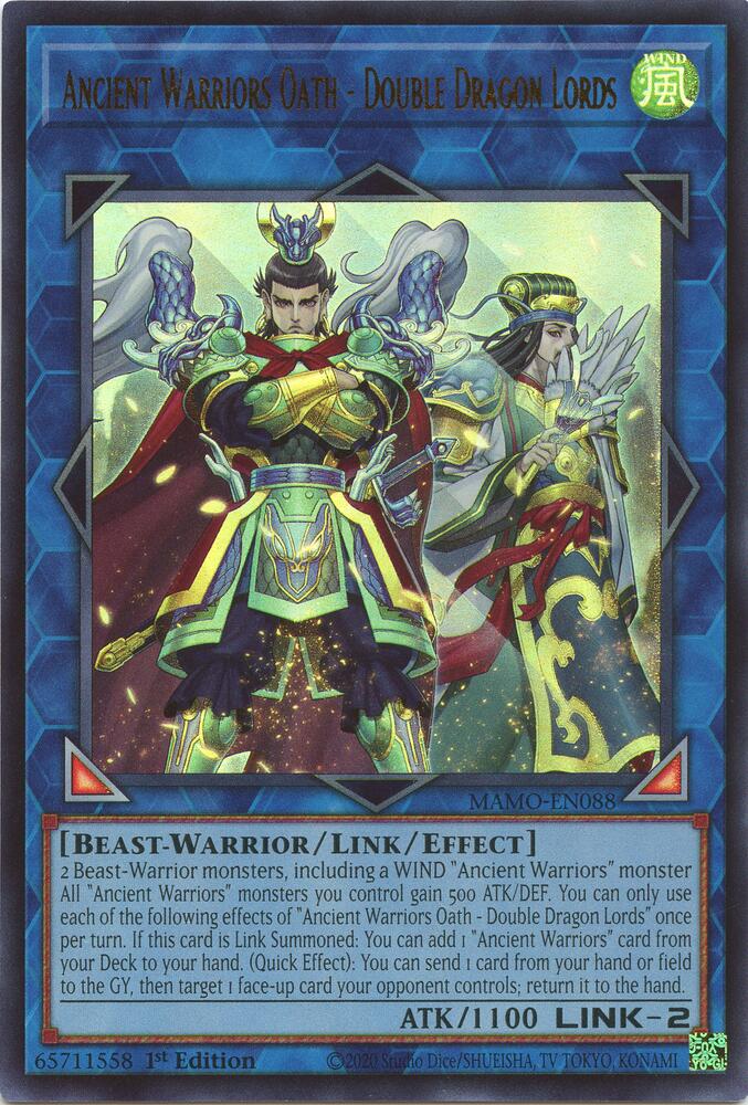 Ancient Warriors Oath Double Dragon Lords MAMO-EN088 (Magnificent Monsters)  - 1st Edition