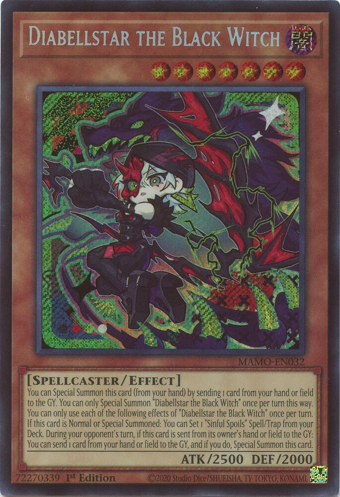 Diabellstar the Black Witch Secret Rare MAMO-EN032 (Magnificent Monsters)  - 1st Edition
