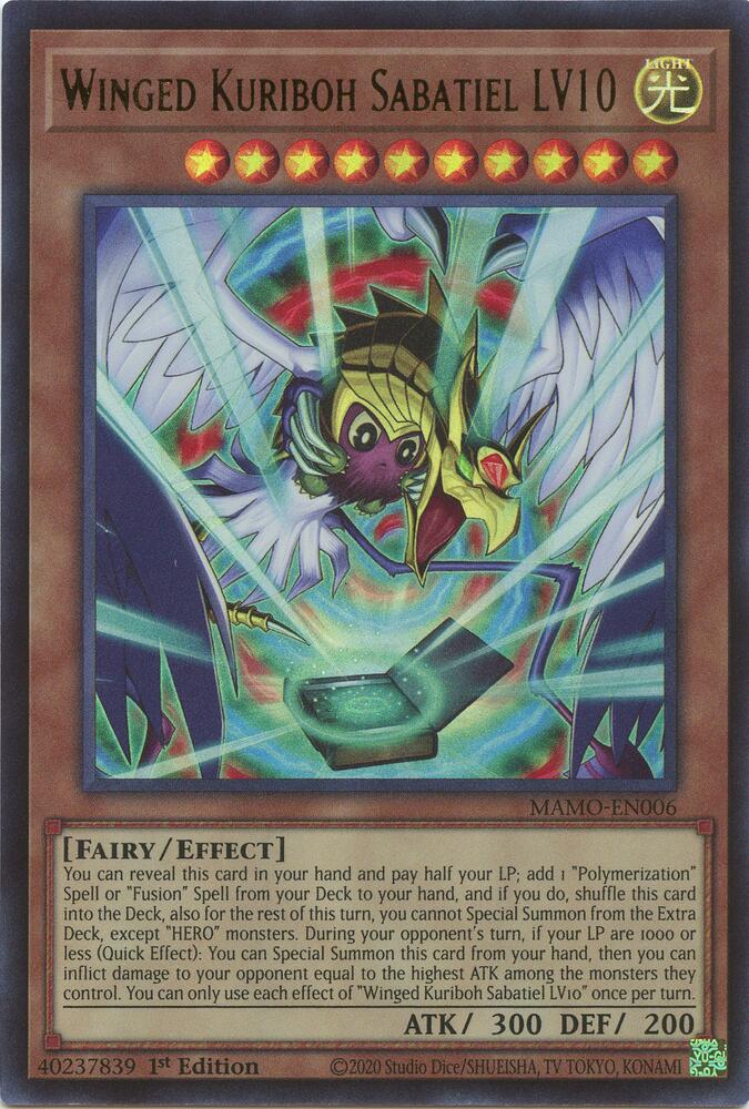 Winged Kuriboh Sabatiel LV10 MAMO-EN006 (Magnificent Monsters)  - 1st Edition